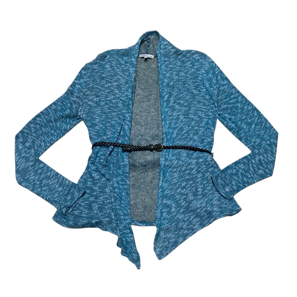 Y2K Charlotte Russe Cardigan Women’s Blue Lightweight Long Sleeve With Belt Top